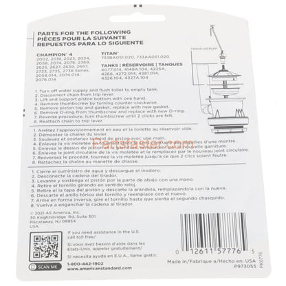 American Standard Flush Valve Seal 7301111-0070A For Champion Flush Valve