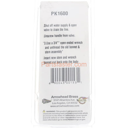 Arrowhead Brass PK1600 Stem Assembly