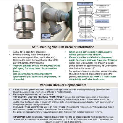 Arrowhead Brass Vacuum Breaker 1019-A 486 BFP PK1390