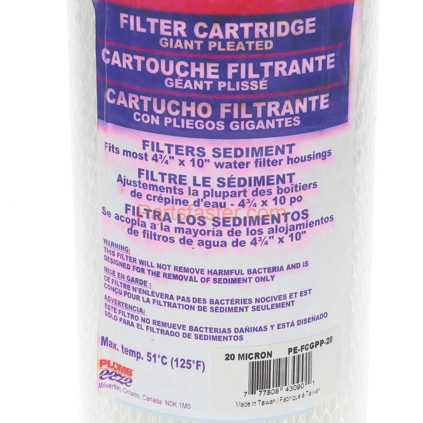 Plumbeeze PE-FCGPP-20 Filter Cartridge