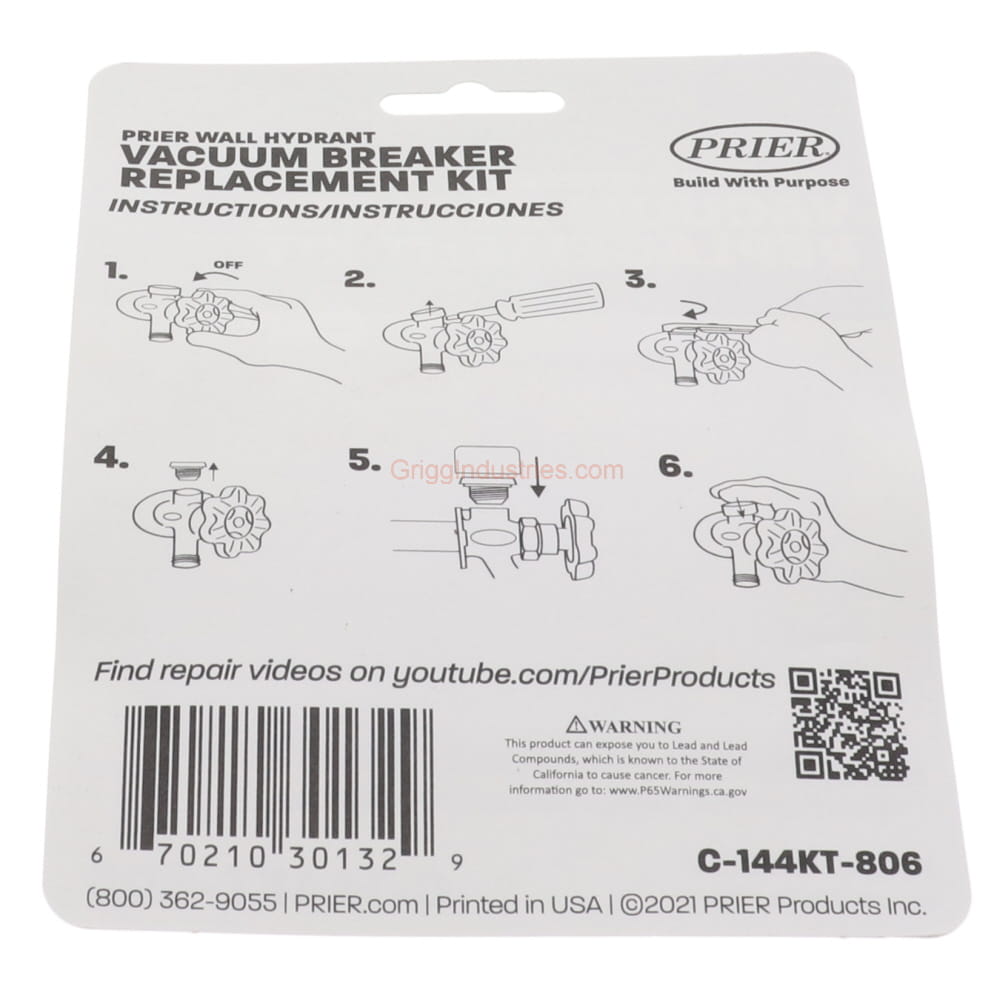 Prier C-144KT-806 Vacuum Breaker Replacement Kit