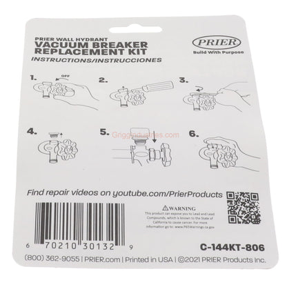 Prier C-144KT-806 Vacuum Breaker Replacement Kit